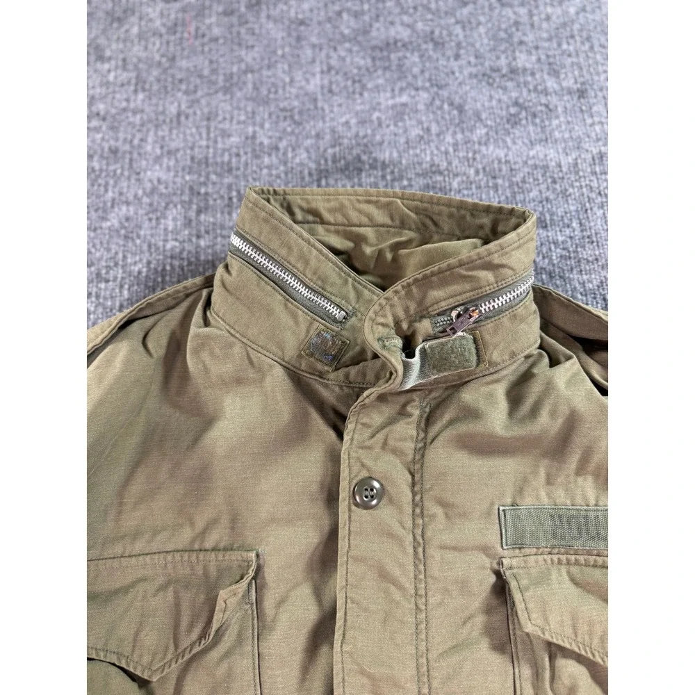 Vintage Military‎ M-65 Field Jacket Mens Medium Olive Drab Patch Holland Coat